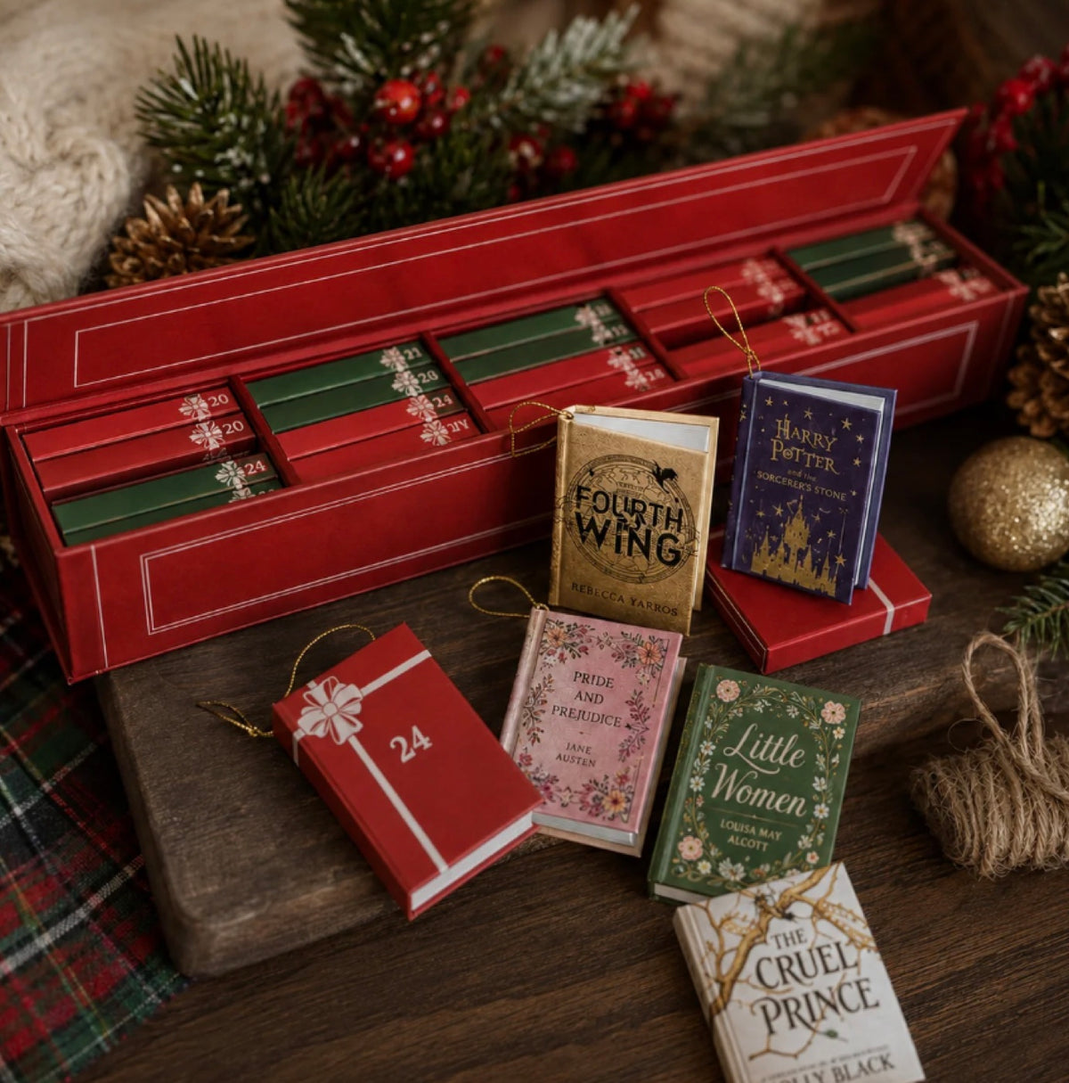 25 mini books in the red calendar box